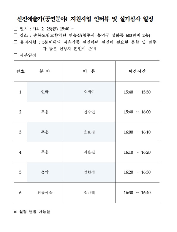 신진예술가(공연분야) 인터뷰  심사일정.jpg